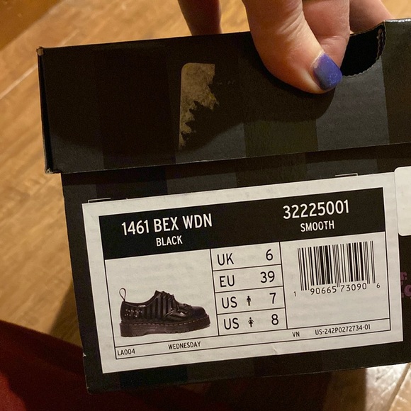 NEW in box Dr. Martens 1461 Bex WEDNESDAY PLATFORM SHOES, size US 8 - Picture 11 of 17